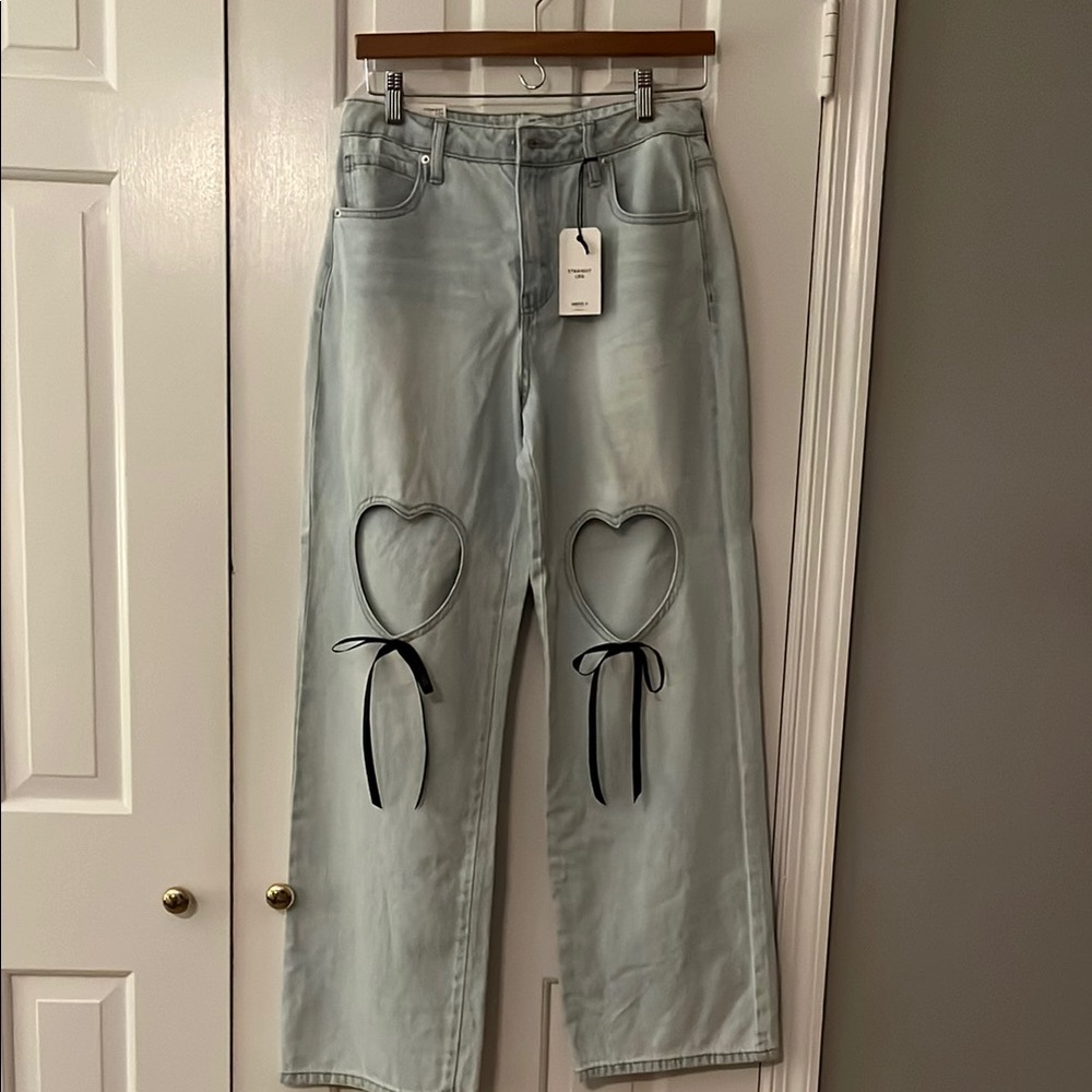 Forever 21 Light Blue Heart Cutout Jeans